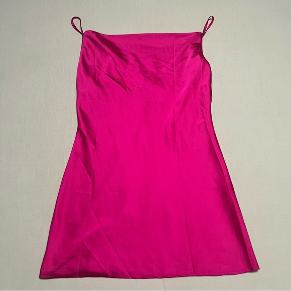 Forever 21 Hot Pink Satin Slip Mini Dress Women’s Size M - Picture 1 of 14